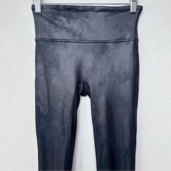 Spanx Womens Small Faux Leather High Rise Shapewear Legging In Black - Picture 3 of 14